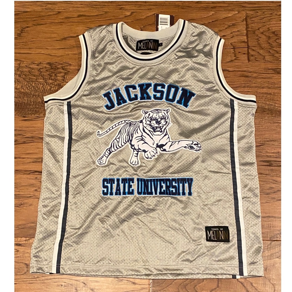 Tones of Melanin Jackson State University JSU Tigers Basketball Jersey Grey‎ L